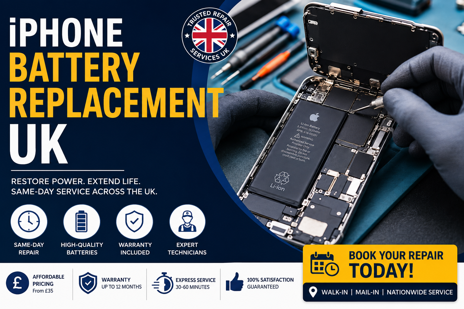 iPhone Battery Replacement UK | Fast & Professional Battery Replacement